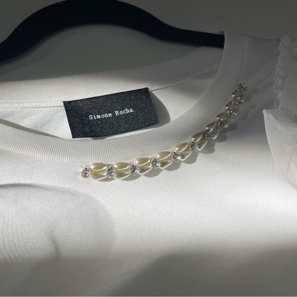 Simone Rocha NWOT M White Blouse with Ruffle Details - Picture 10 of 13